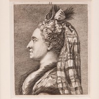 Portret arystokratki.  XVIII w., Miedzioryt.